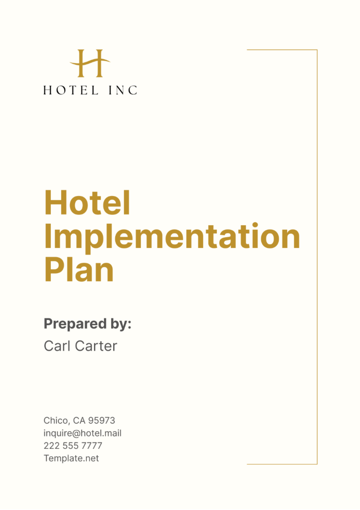 Hotel Implementation Plan Template - Edit Online & Download