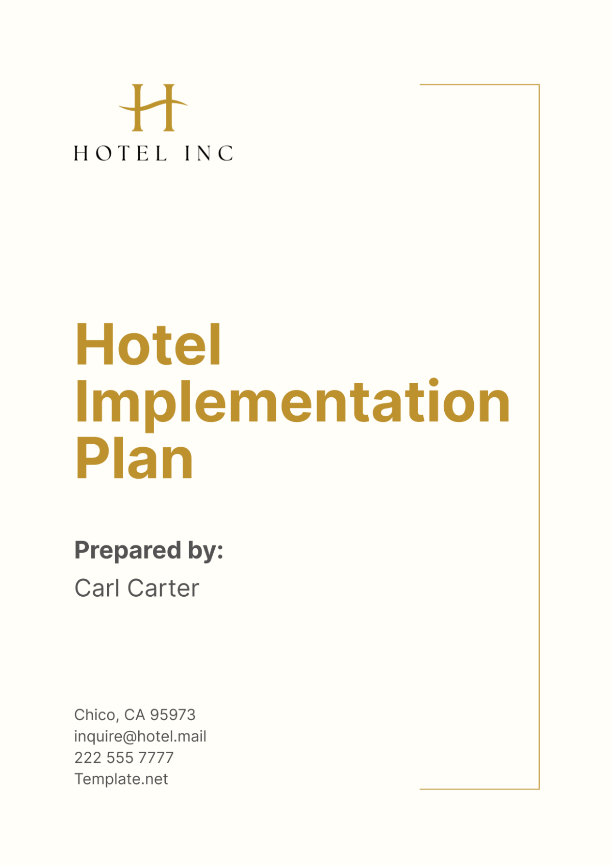 Free Hotel Implementation Plan Template