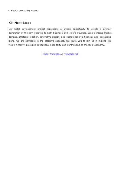 Free Hotel Development Proposal Template to Edit Online