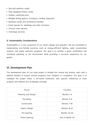 Free Hotel Development Proposal Template to Edit Online