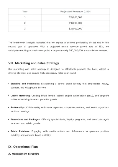 Free Hotel Development Proposal Template to Edit Online