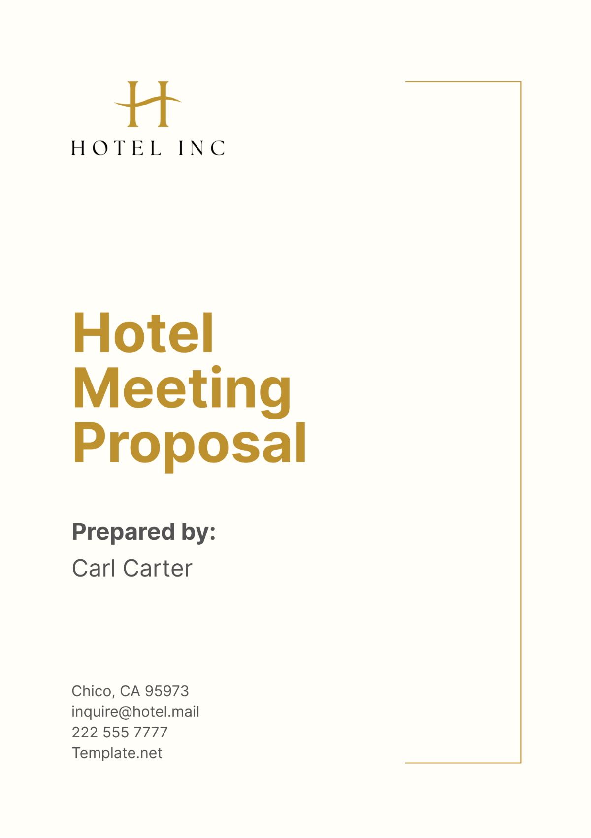 Hotel Meeting Proposal Template - Edit Online & Download