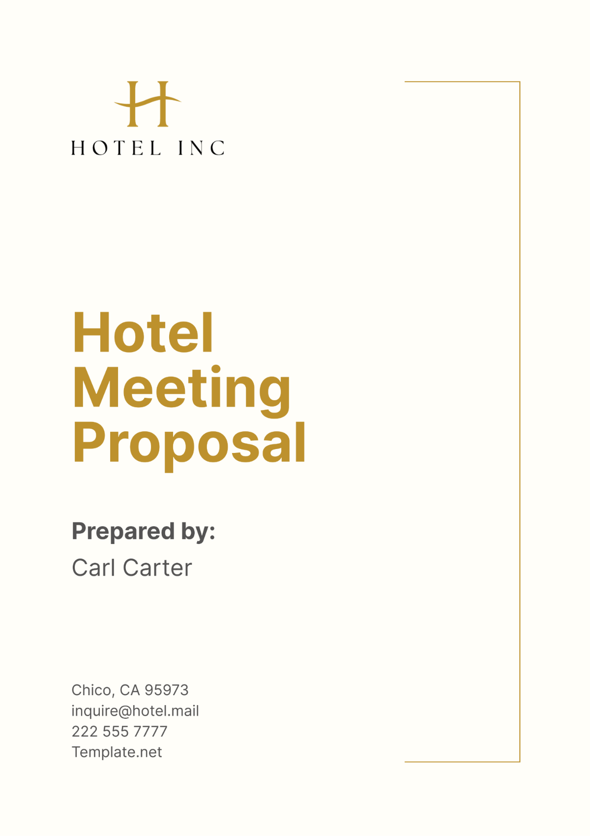 Free Hotel Meeting Proposal Template