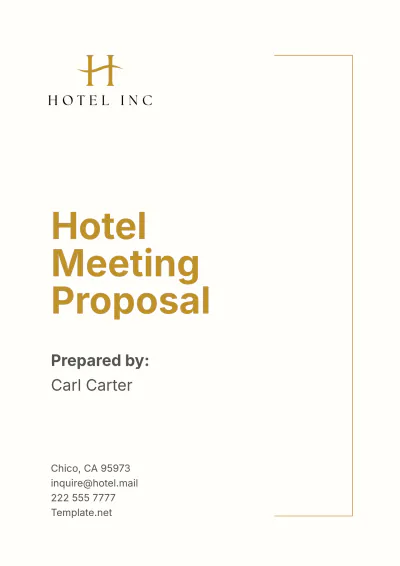 Free Hotel Meeting Proposal Template to Edit Online