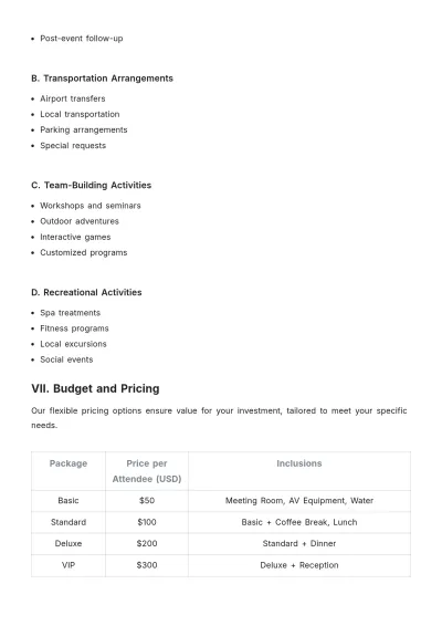 Free Hotel Meeting Proposal Template to Edit Online