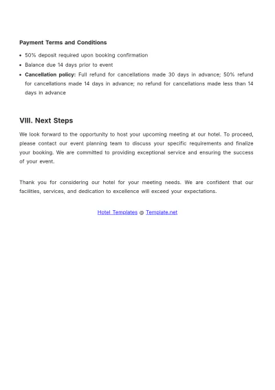 Free Hotel Meeting Proposal Template to Edit Online