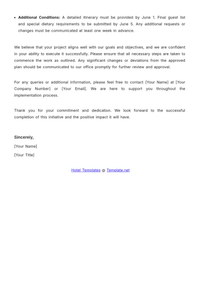 Free Hotel Approval Letter Template to Edit Online