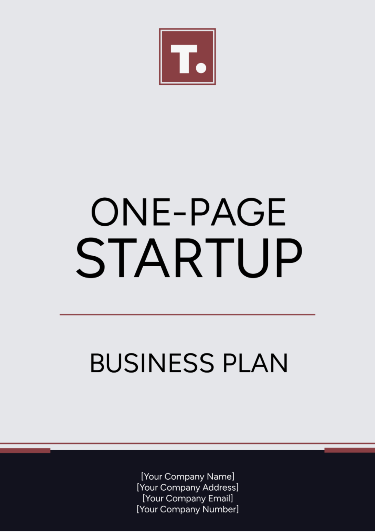 Free One-Page Startup Business Plan Template