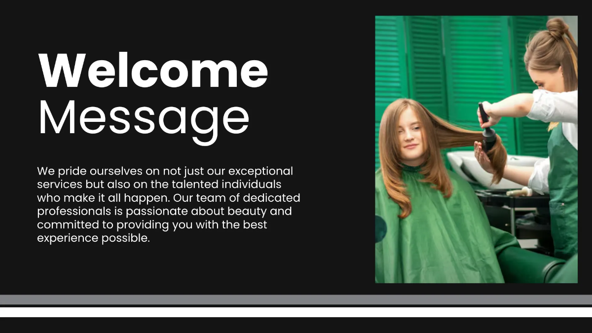 Free Salon Team Presentation Template to Edit Online