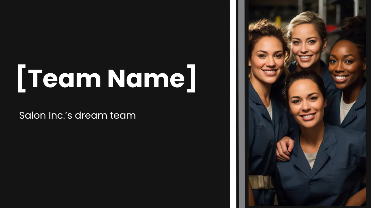 Free Salon Team Presentation Template to Edit Online