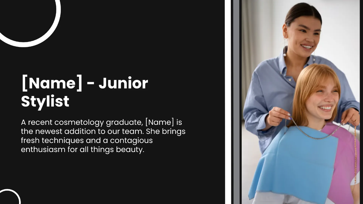 Free Salon Team Presentation Template to Edit Online