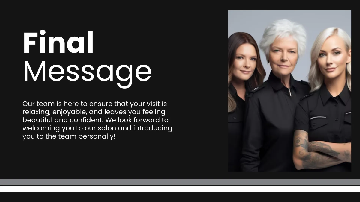 Free Salon Team Presentation Template to Edit Online