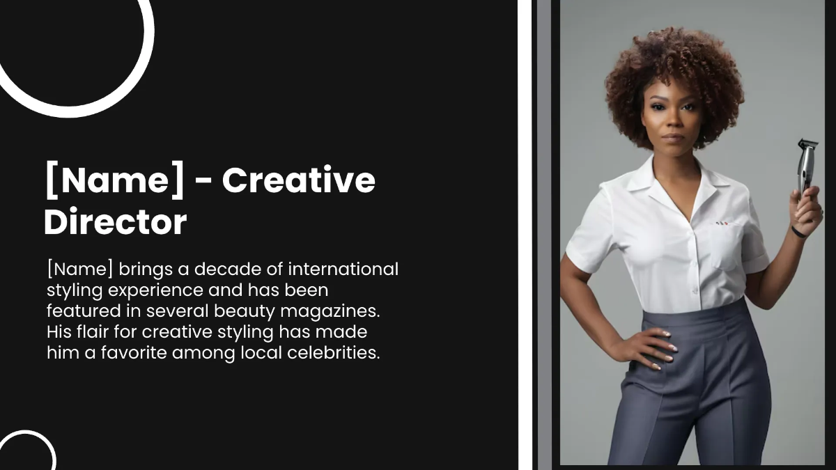 Free Salon Team Presentation Template to Edit Online