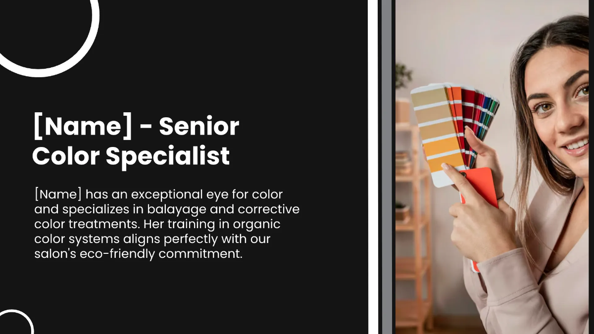 Free Salon Team Presentation Template to Edit Online