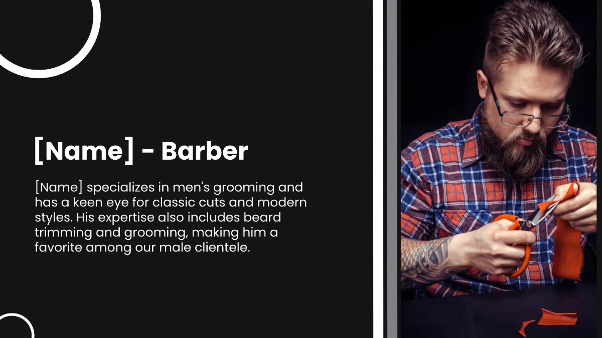 Free Salon Team Presentation Template to Edit Online