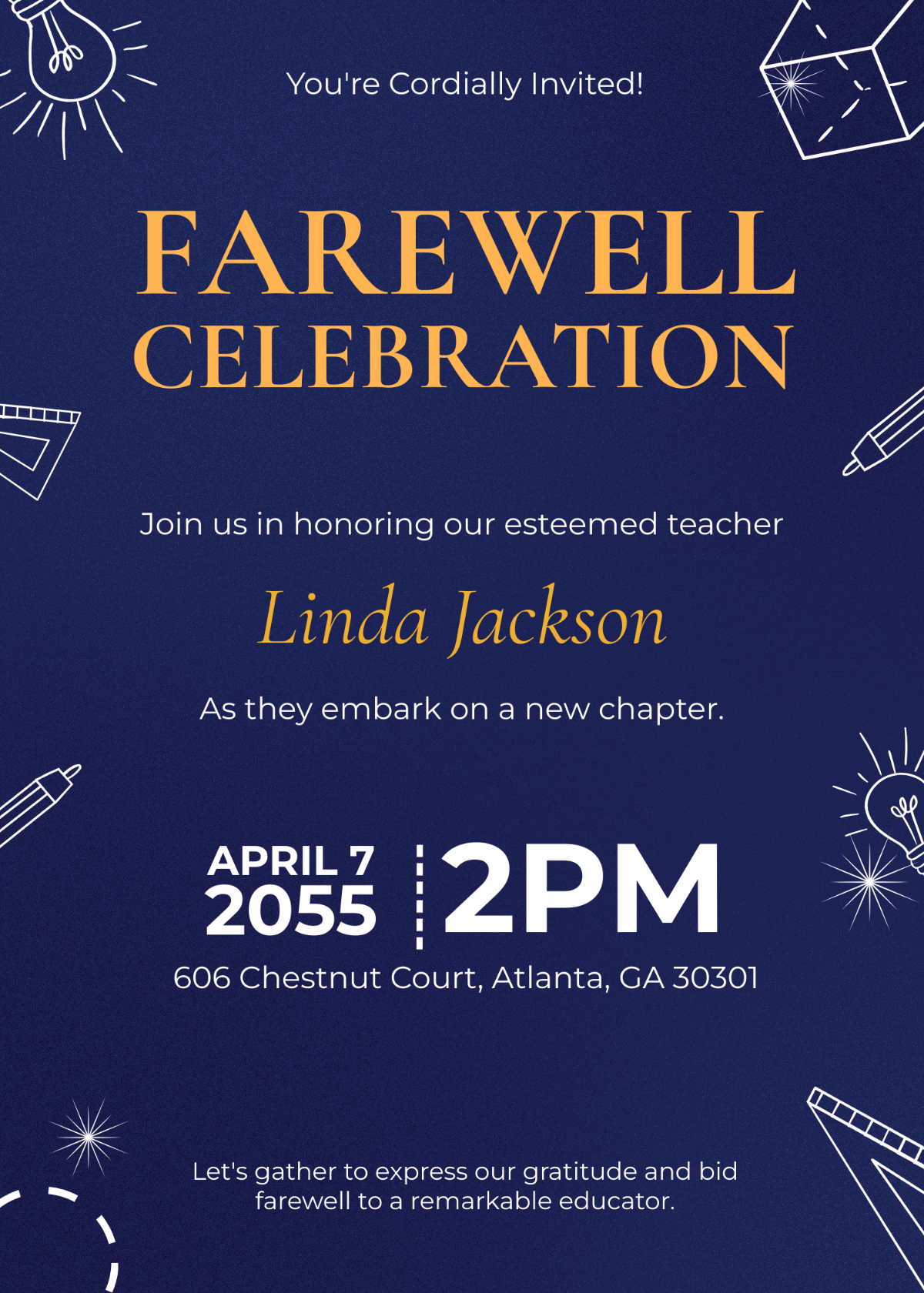 Farewell Invitation for Teachers