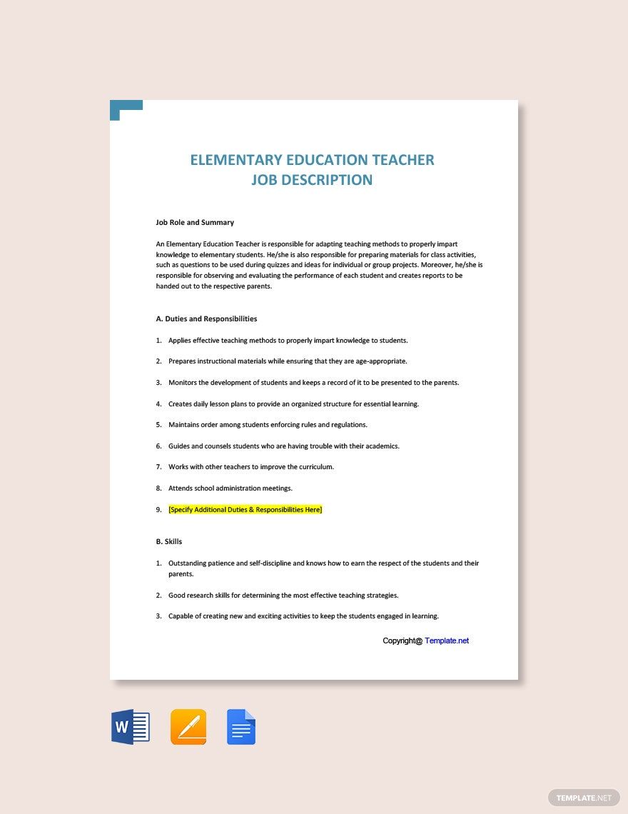 teacher-job-description-pages-templates-design-free-download