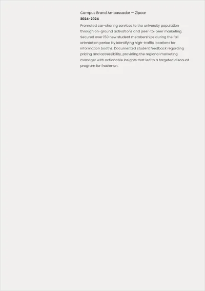 Free College Student ATS Resume For Internship Template