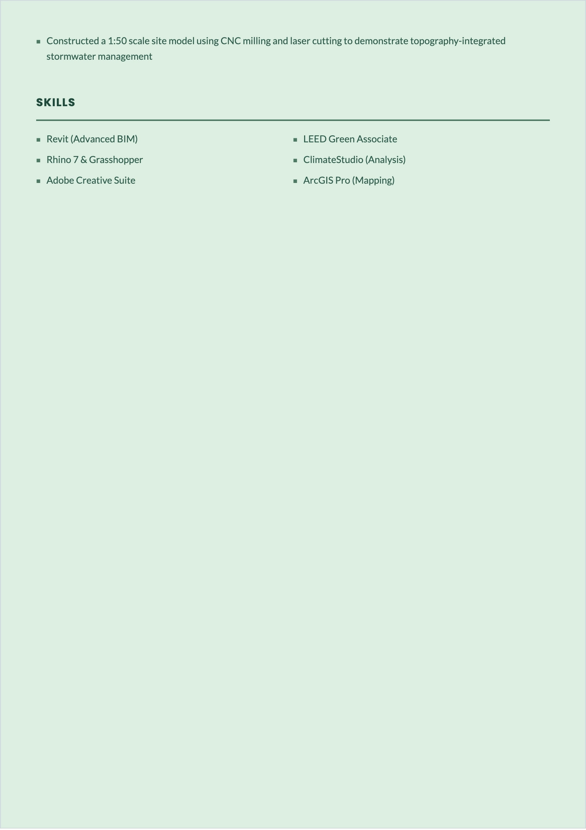 Free Architecture Internship ATS Resume Template, AI Resume Builder