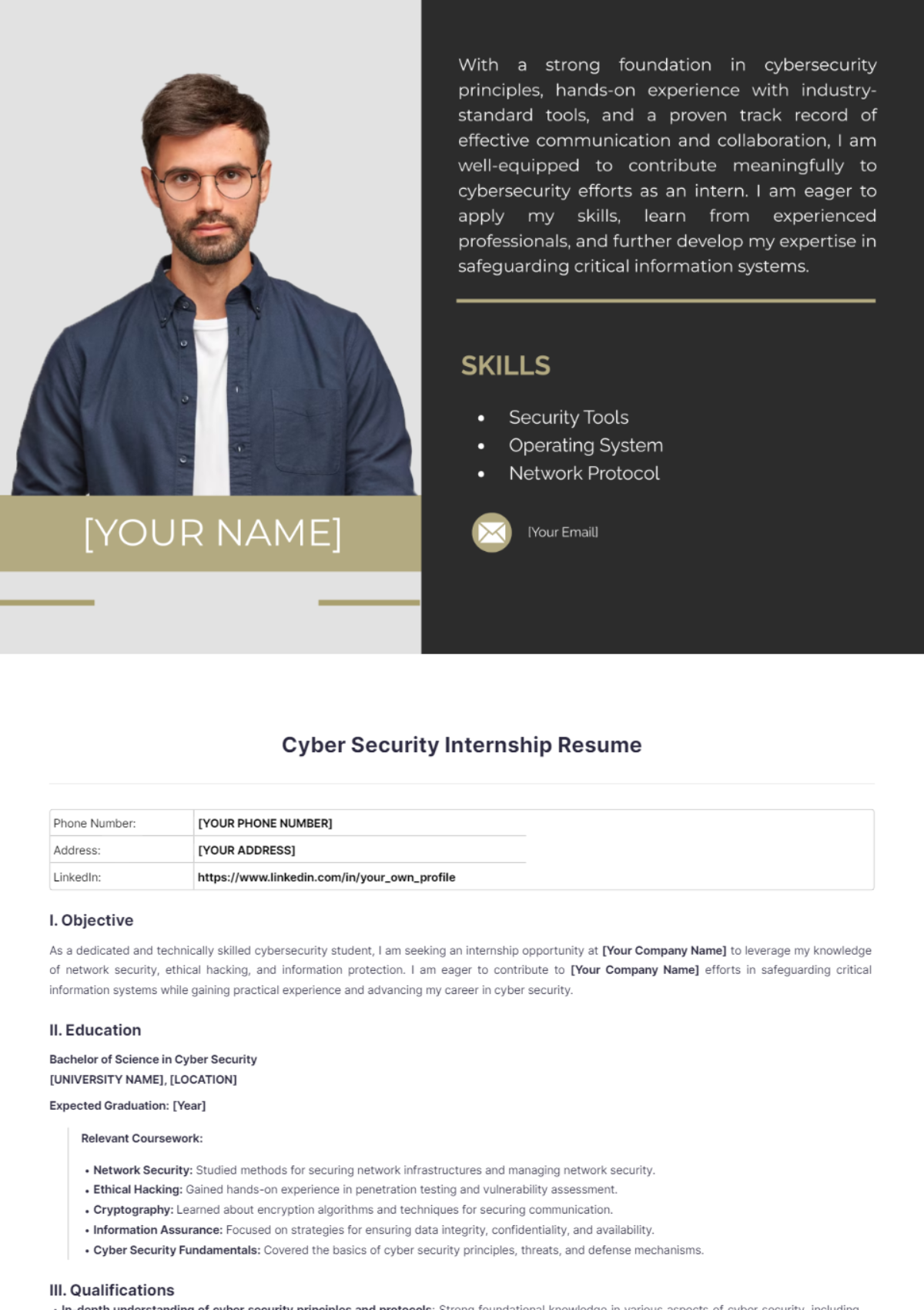 Cyber Security Internship Resume - Edit Online & Download