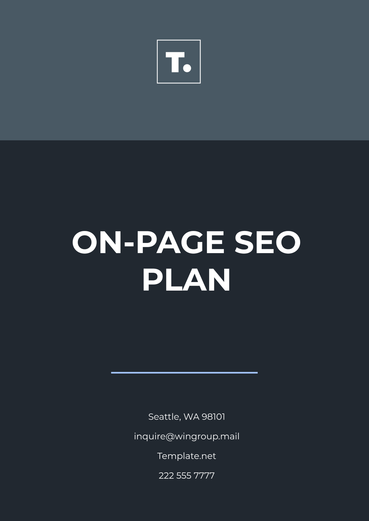 On Page SEO Plan Template - Edit Online & Download