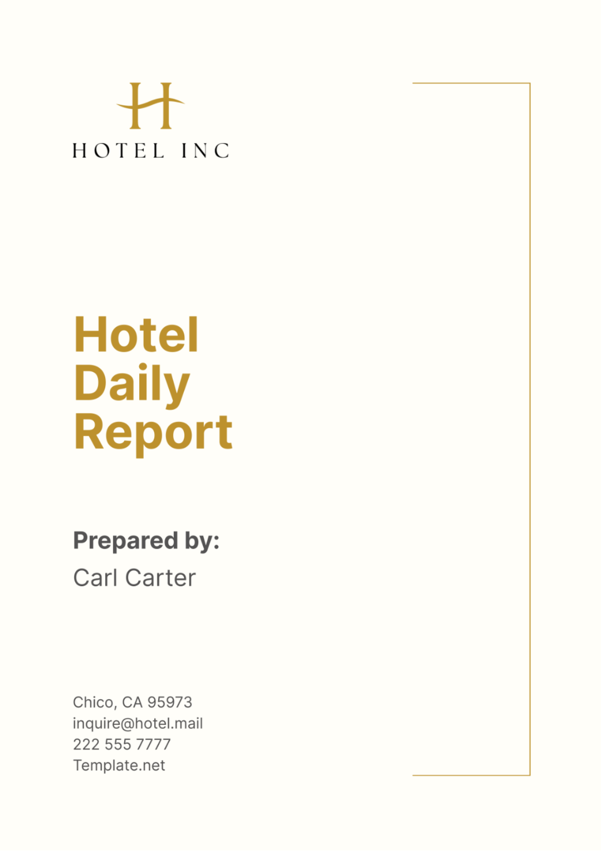 Hotel Daily Report Template - Edit Online & Download