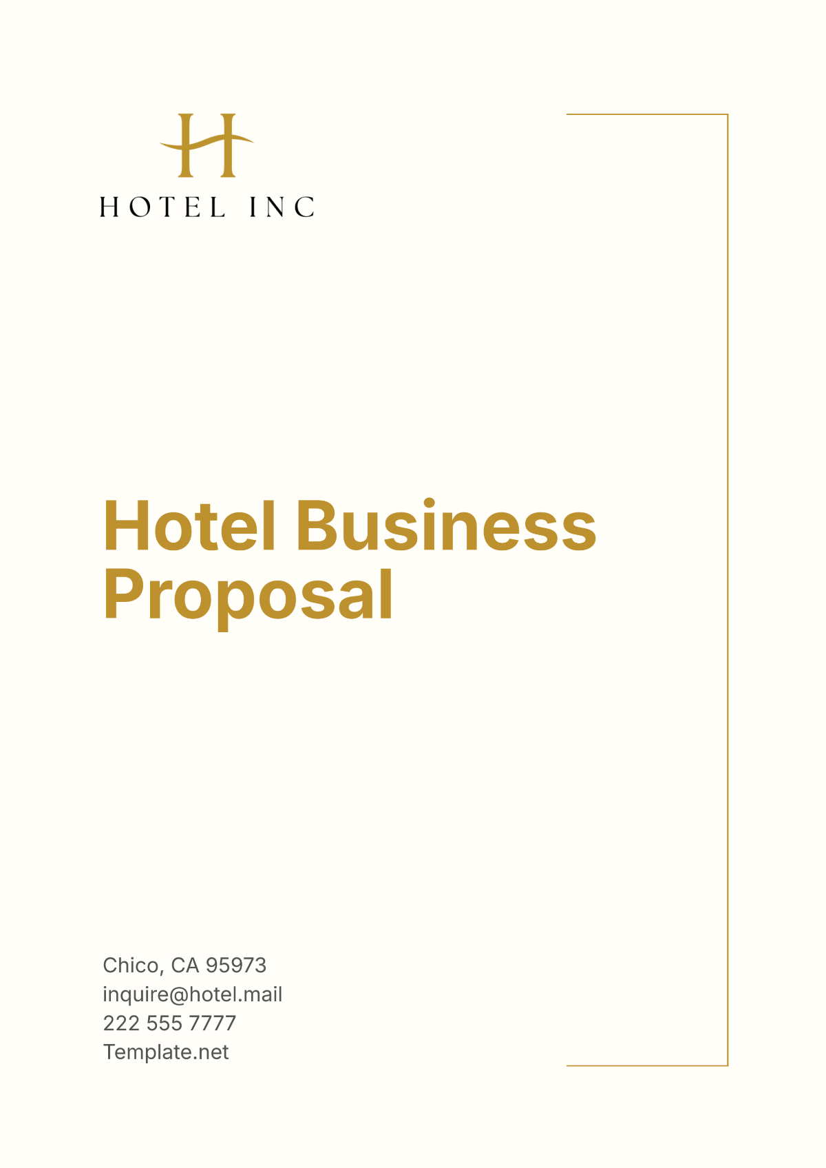 Hotel Business Proposal Template - Edit Online & Download