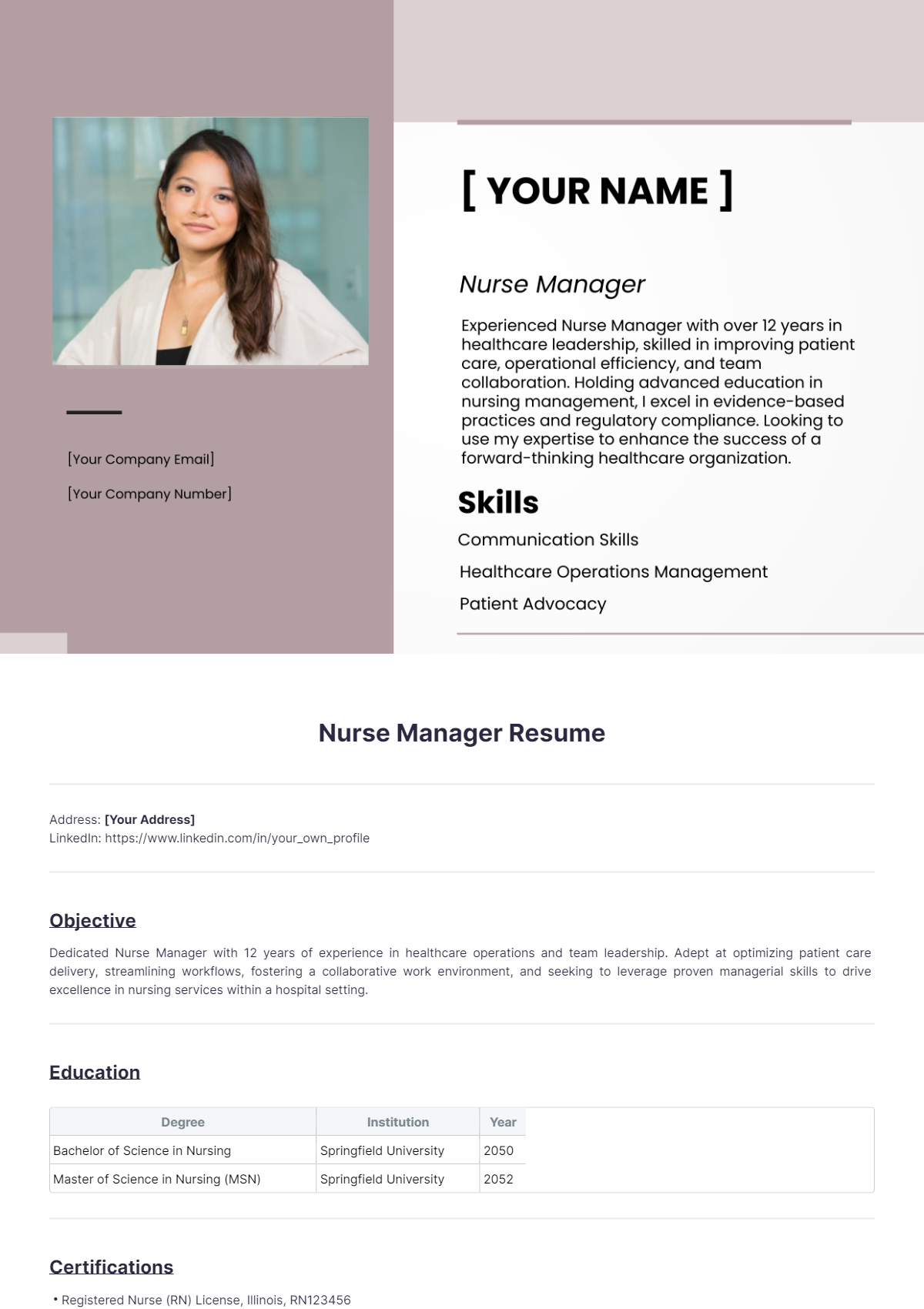 Nurse Manager Resume - Edit Online & Download