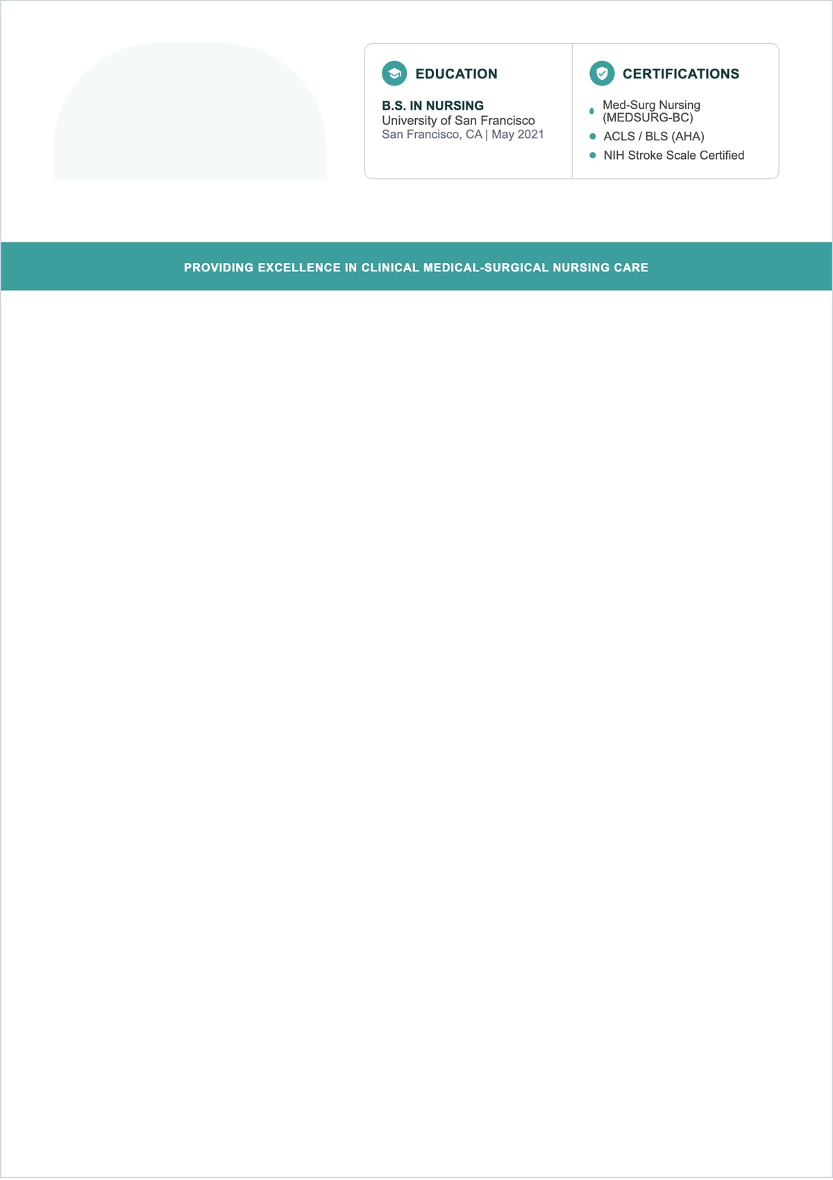 Free Medical Surgical Nurse ATS Resume Template, AI Resume Builder