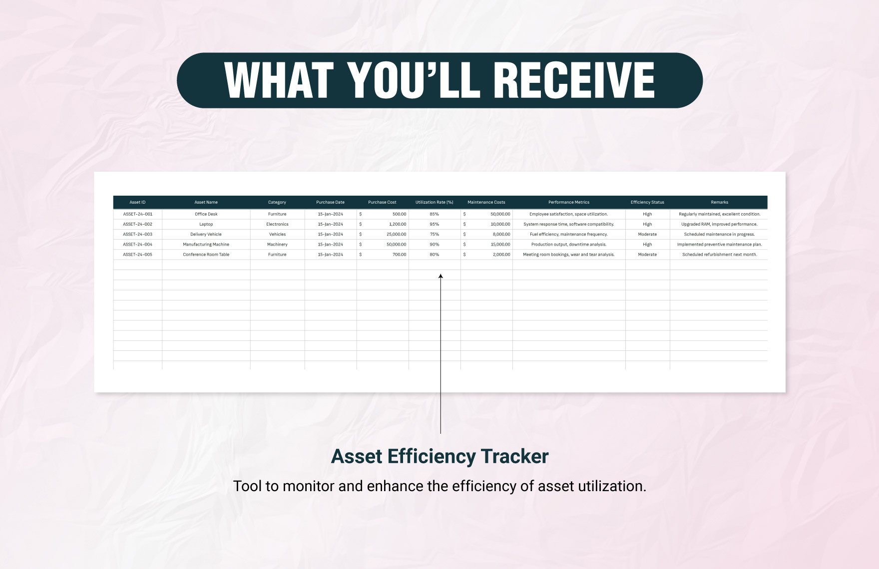 Accounting Asset Efficiency Analysis Template