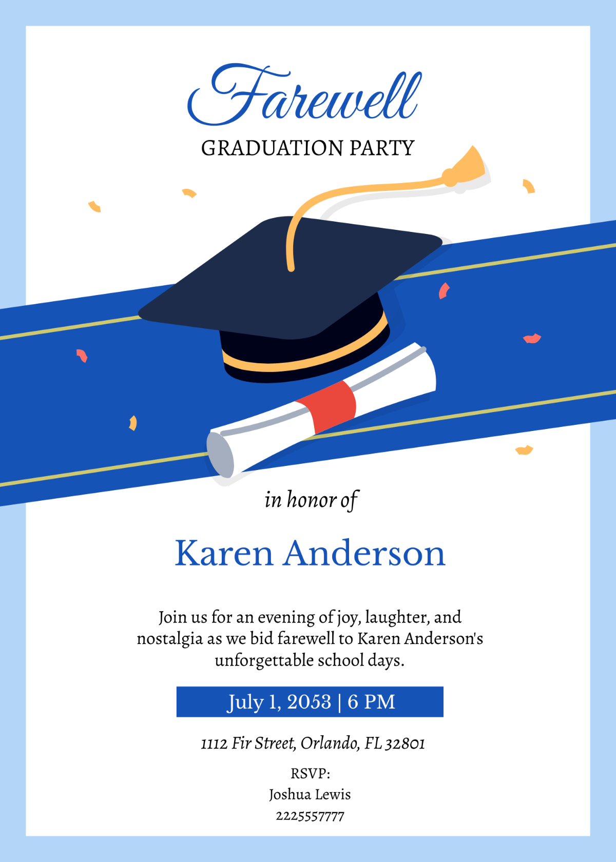 Farewell Graduation Party Invitation