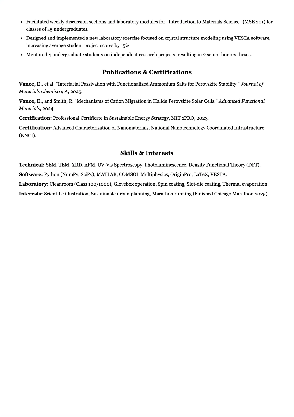 Free PhD College Student ATS Resume Template, AI Resume Builder