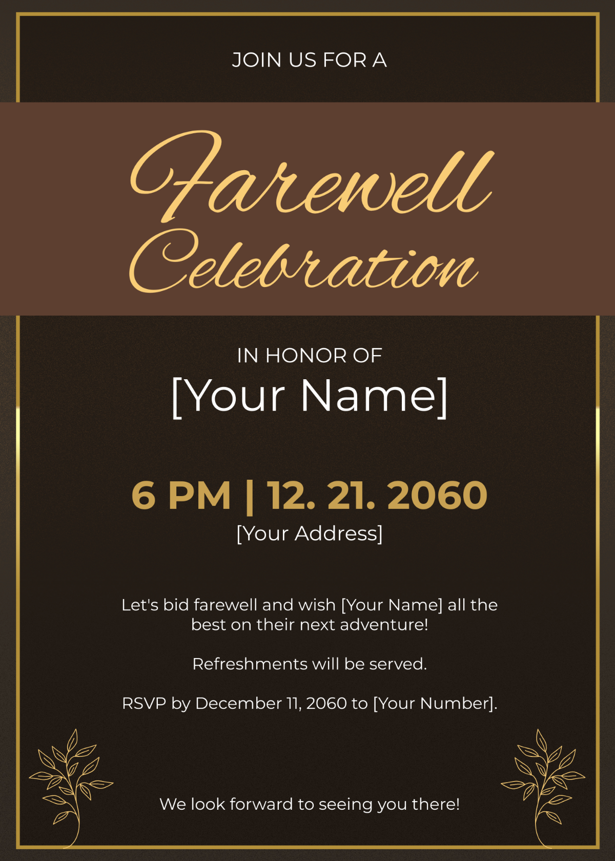 Farewell Celebration Invitation Template