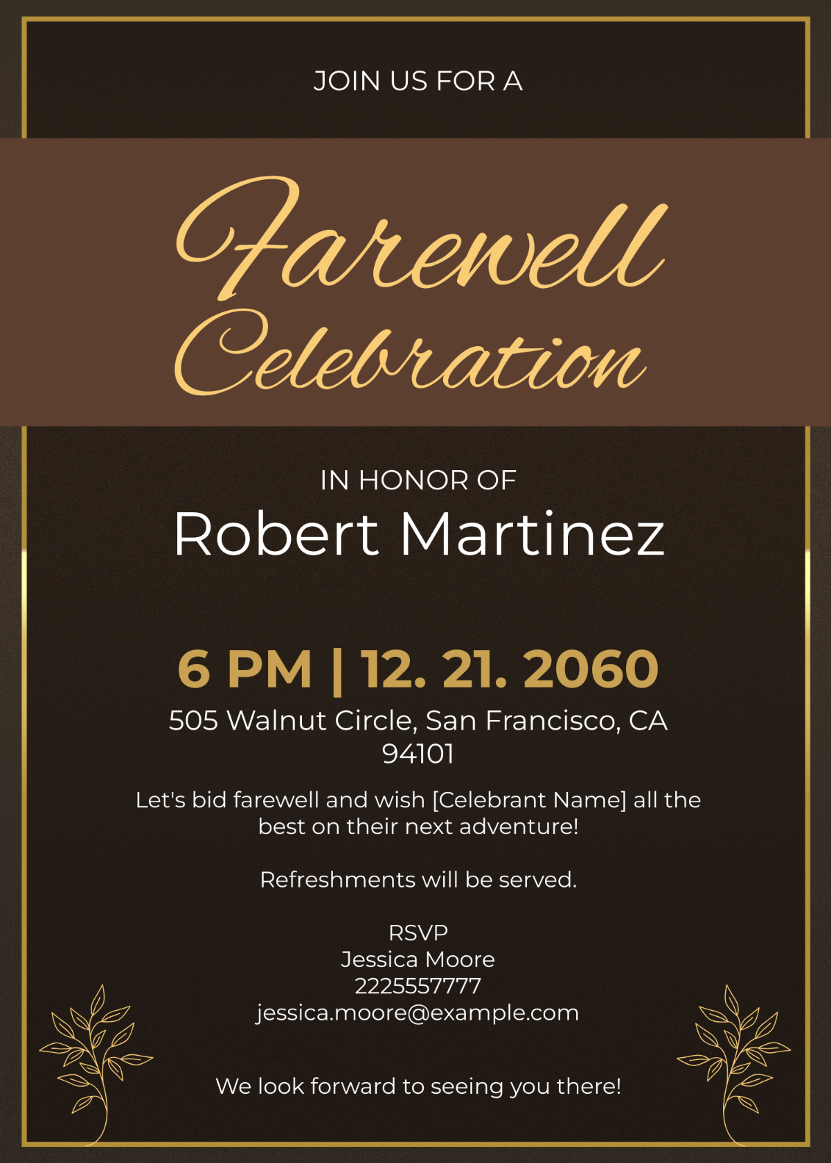 Farewell Celebration Invitation