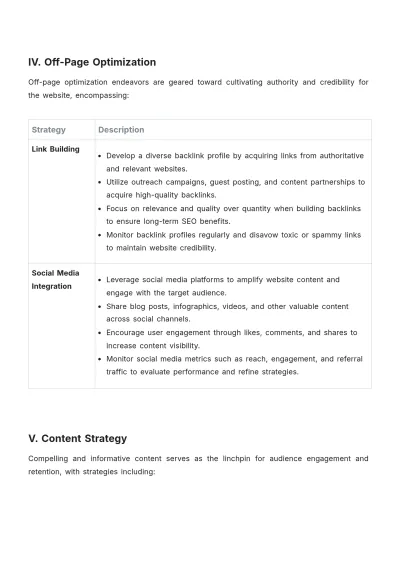Free SEO Plan for New Website Template to Edit Online