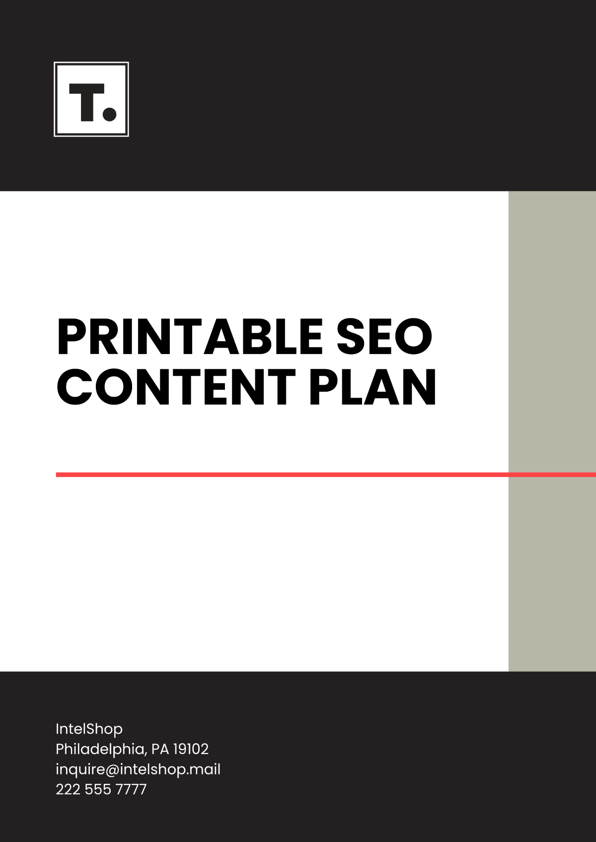 Printable SEO Content Plan Template - Edit Online & Download