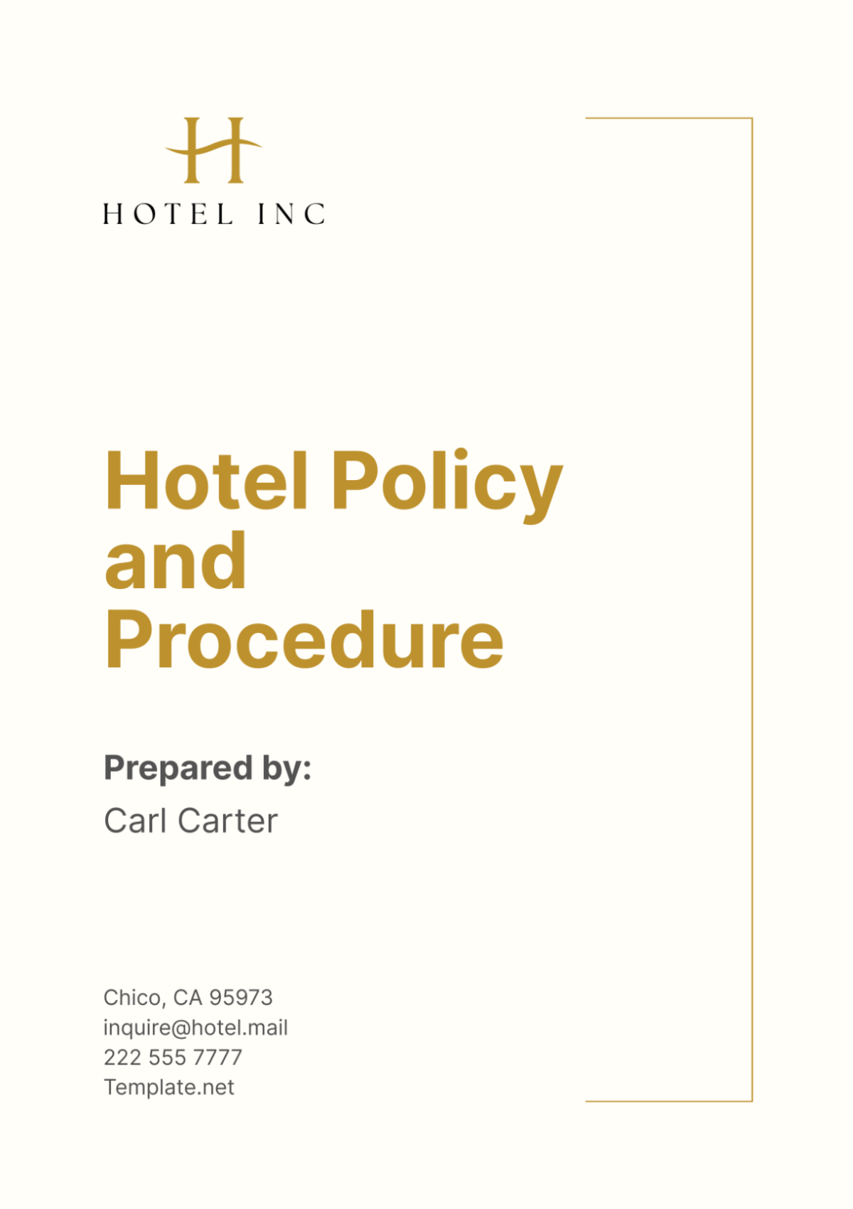 Free Hotel Policy and Procedure Template - Edit Online & Download ...