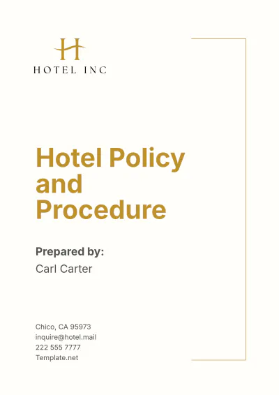 Free Hotel Policy and Procedure Template to Edit Online