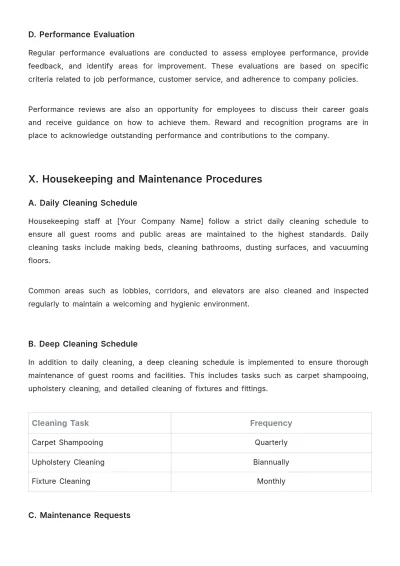 Free Hotel Policy and Procedure Template to Edit Online