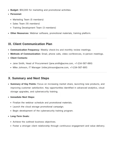 Free Account Plan Template to Edit Online