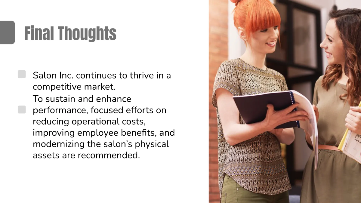 Free Salon Performance Review Presentation Template to Edit Online