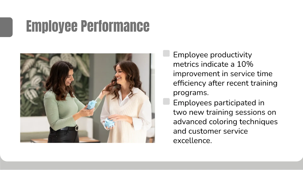 Free Salon Performance Review Presentation Template to Edit Online