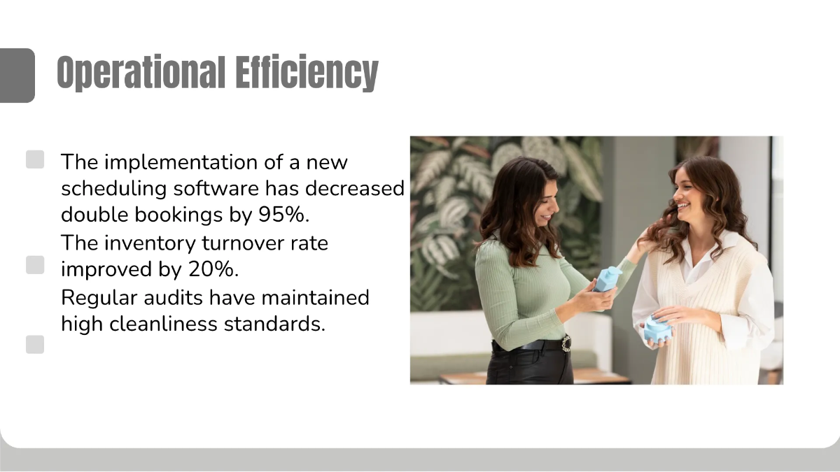 Free Salon Performance Review Presentation Template to Edit Online