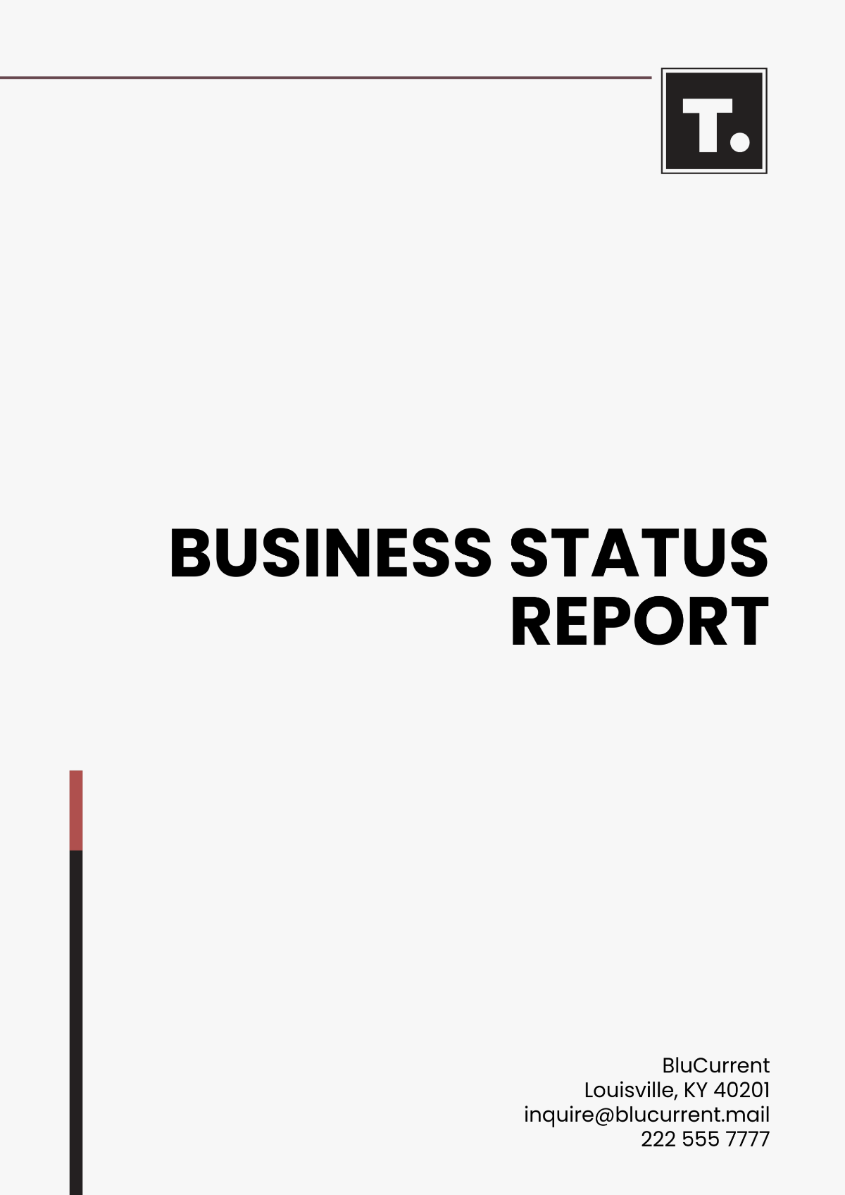 Free Business Status Report Template