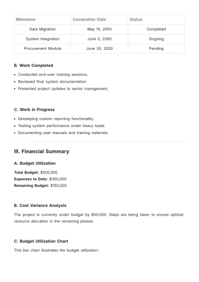 Free Business Status Report Template to Edit Online
