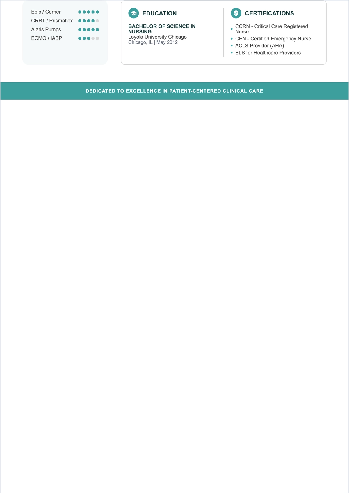 Free Experienced Nurse ATS Resume Template, AI Resume Builder