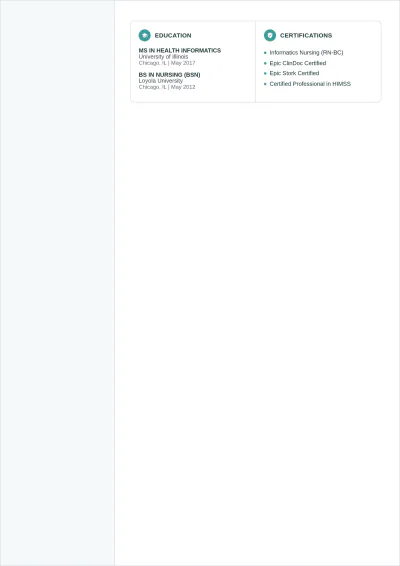 Free Electronic Health Records (EHR) Nurse ATS Resume Template