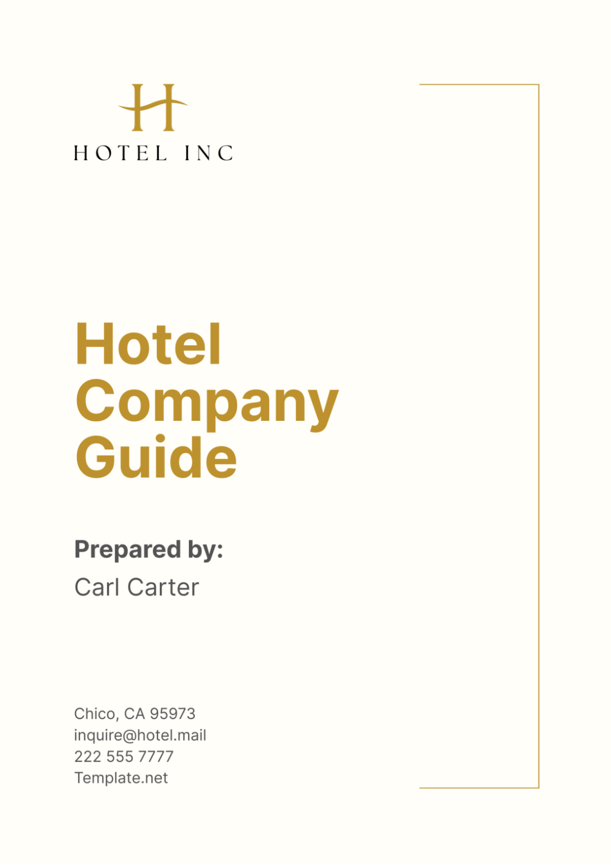 Hotel Company Guide Template - Edit Online & Download