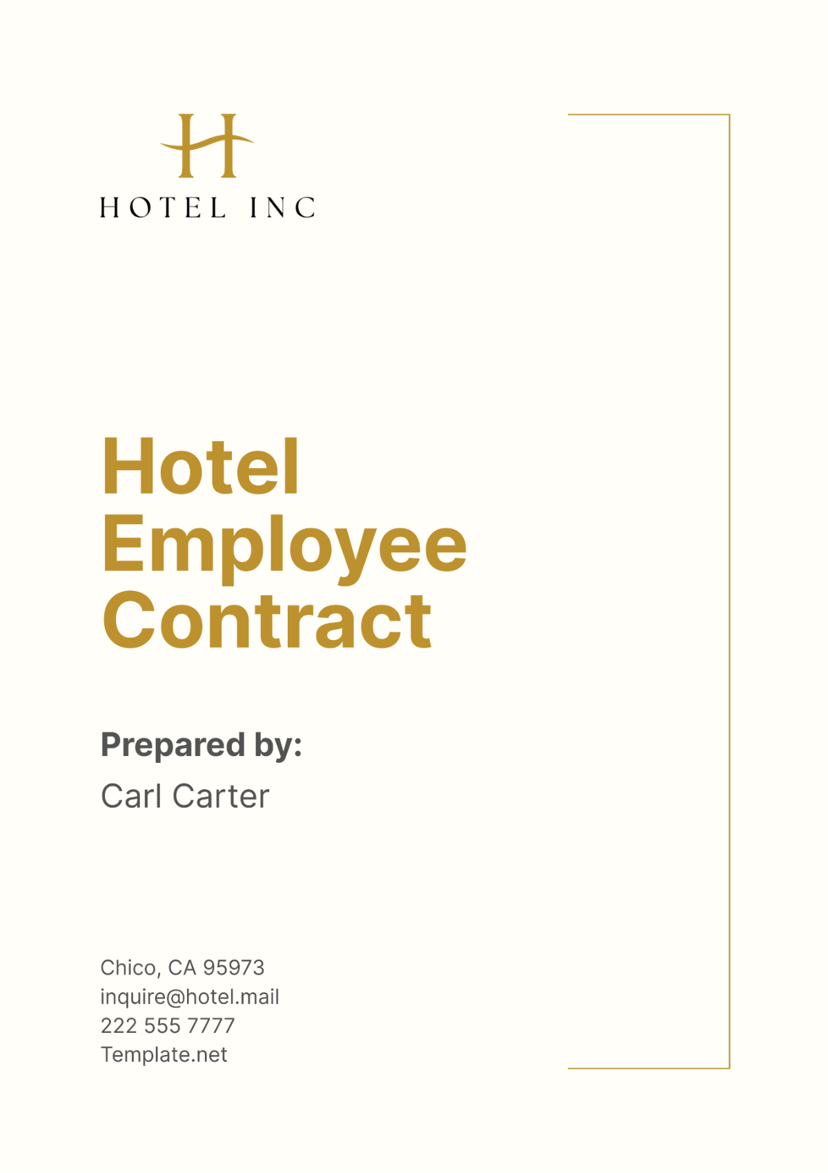 Free Hotel Employee Contract Template