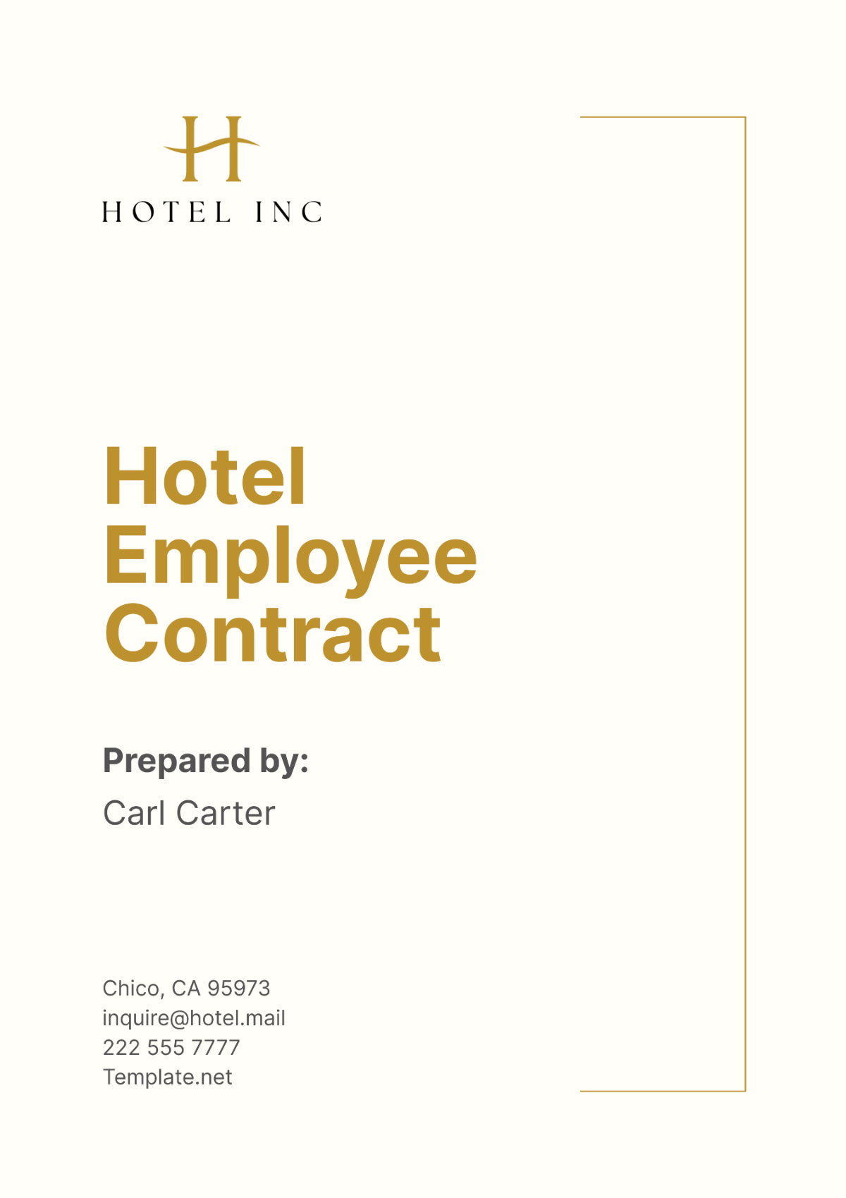 Hotel Employee Contract Template - Edit Online & Download